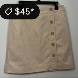 Beige Button-Front Women's Skirt